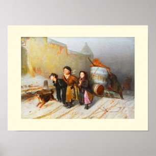 Waterdragers in de winter poster