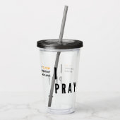 Waterdroogtrommel met grijs deksel en stro acryl drinkbeker (Achterkant)