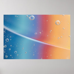 WATERDROPEN OP BLAUWE PLASTISCHE BUCKET POSTER