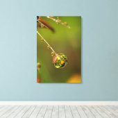 Waterdruppel Close-up Canvas Afdruk (Insitu (Houten vloer))