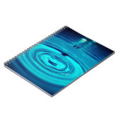 waterdruppel die blauwe rimpels spatten notitieboek (Linkerzijde)
