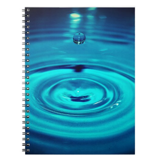 waterdruppel die blauwe rimpels spatten notitieboek (Voorkant)