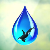 Waterdruppel en orca-walvis raamsticker (Vel 3)
