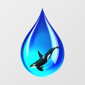 Waterdruppel en orca-walvis raamsticker (Vel)