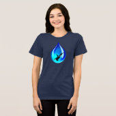 Waterdruppel en Orka Tri-Blend Shirt (Voorkant volledig)