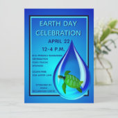 Waterdruppel en Zee Schildpad Kaart (Staand voorkant)