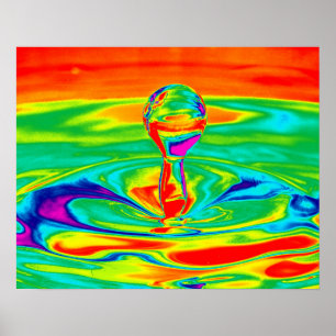 Waterdruppel in Psychedelic Colors Poster/Print Poster