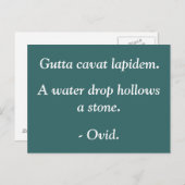 Waterdruppel is een steen - Ovid quote Briefkaart (Voorkant / Achterkant)