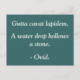 Waterdruppel is een steen - Ovid quote Briefkaart