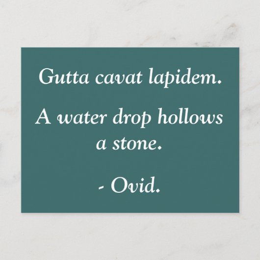 Waterdruppel is een steen - Ovid quote Briefkaart (Voorkant)