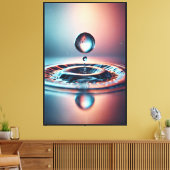 Waterdruppel met rimpelend effect canvas afdruk (Insitu (Woonkamer))