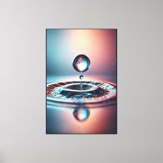 Waterdruppel met rimpelend effect canvas afdruk (Voorkant)