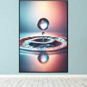 Waterdruppel met rimpelend effect canvas afdruk (Insitu (Houten vloer))