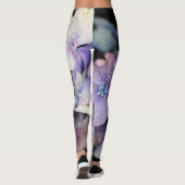 Waterdruppel op blauwe bloem leggings (Achterkant)