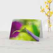 Waterdruppel op leder kaart (Gele Bloem)