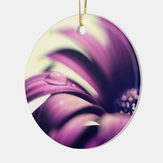 Waterdruppel op Paarse Gerbera Daisy Keramisch Ornament (Links)
