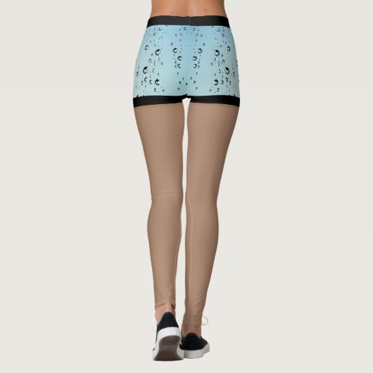 Waterdruppelaar korte blauwe leggings in het beenw (Achterkant)