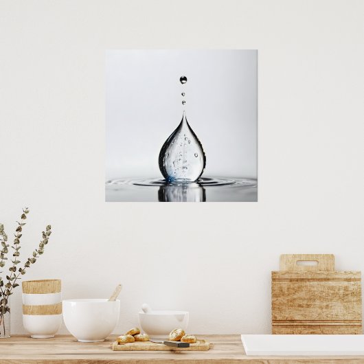 Waterdruppelmacro Poster (Keuken)