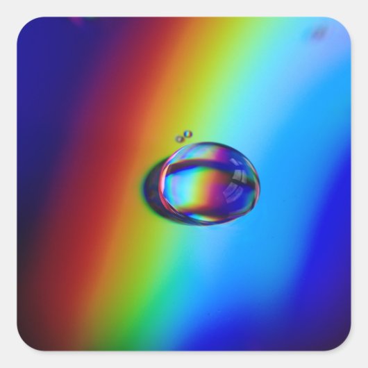Waterdruppelmacro Vierkante Sticker (Voorkant)