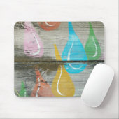 Waterdruppelpatroon op hout muismat (Met muis)