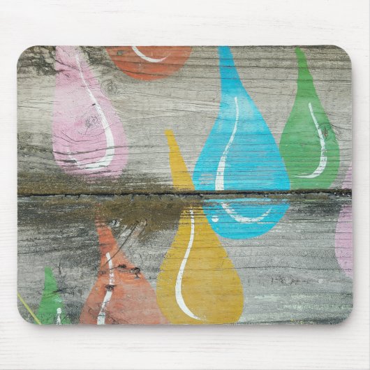 Waterdruppelpatroon op hout muismat (Voorkant)