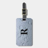 Waterdruppels Abstract Monogram Initialen Grijs Aa Bagagelabel (Voorkant verticaal)