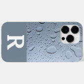 Waterdruppels Abstract Monogram Initialen Grijs Aa Case-Mate iPhone Case (Achterkant (horizontaal))