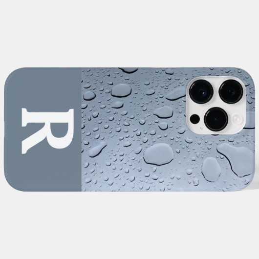 Waterdruppels Abstract Monogram Initialen Grijs Aa Case-Mate iPhone Case (Achterkant (horizontaal))