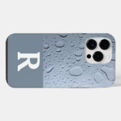 Waterdruppels Abstract Monogram Initialen Grijs Aa iPhone Hoesje (Achterkant horizontaal)