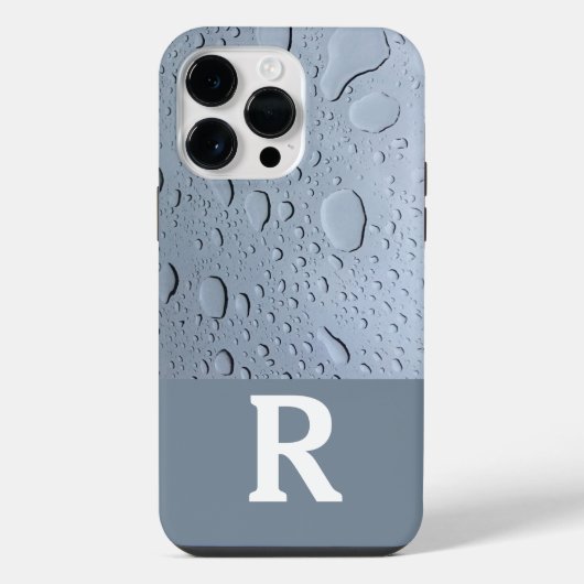 Waterdruppels Abstract Monogram Initialen Grijs Aa iPhone Hoesje (Achterkant)