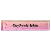 Waterdruppels Artsy Pattern roze Rose Gold Monogra Naambordje (Voorkant)