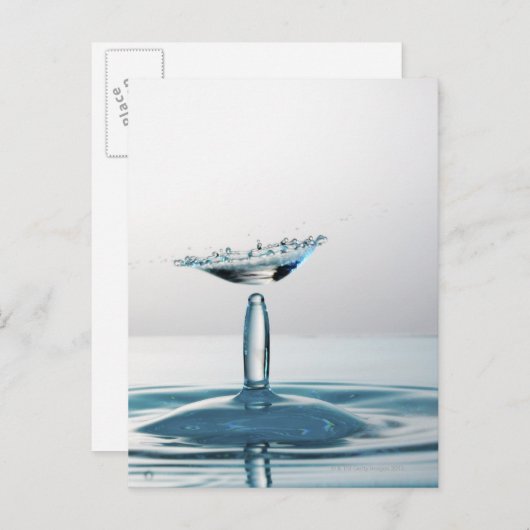 Waterdruppels die botsen met een paraplu briefkaart (Voorkant / Achterkant)