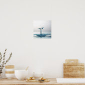 Waterdruppels die botsen met een paraplu poster (Keuken)