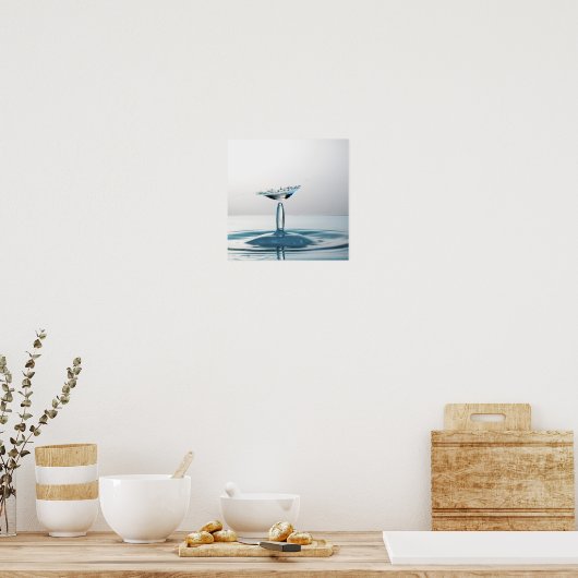 Waterdruppels die botsen met een paraplu poster (Keuken)