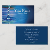 Waterdruppels die in het zwembad stromen visitekaartje (Voorkant / Achterkant)