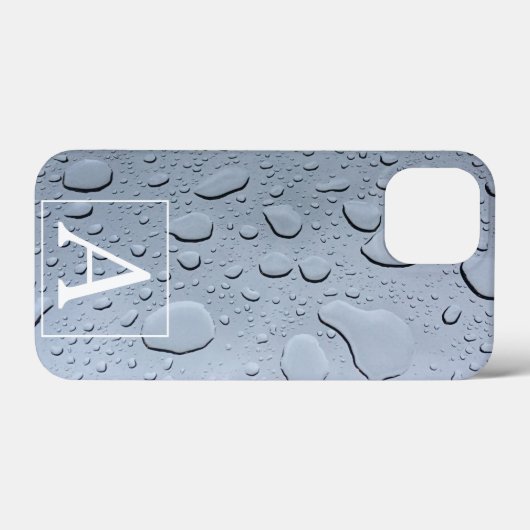 Waterdruppels Fotogrammen Initiaal Aangepaste naam Case-Mate iPhone Case (Achterkant (horizontaal))