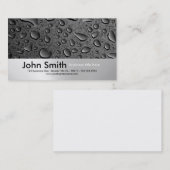 Waterdruppels geborsteld metaal visitekaartje (Voorkant / Achterkant)