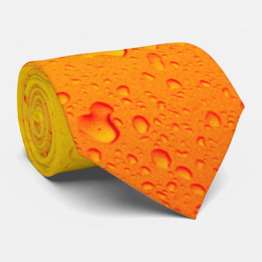 Waterdruppels_geel-oranje Stropdas (Opgerold)