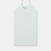 Waterdruppels Gingham Jongens Baby Shower Bedankt Cadeaulabel (Achterkant)