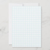 Waterdruppels Gingham Jongens Baby Shower Kaart (Achterkant)