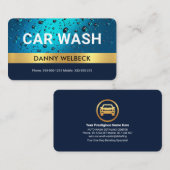 Waterdruppels Gold Stripe Auto Center Visitekaartje (Voorkant / Achterkant)