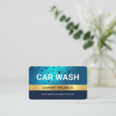 Waterdruppels Gold Stripe Auto Center Visitekaartje (Staand voorkant)