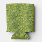 Waterdruppels Groen leder Natuur Patroon Blikjeskoeler (Achterkant)