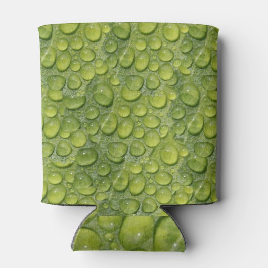 Waterdruppels Groen leder Natuur Patroon Blikjeskoeler (Achterkant)