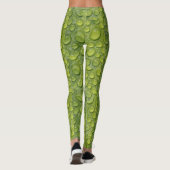 Waterdruppels Groen leder Natuur Patroon Leggings (Achterkant)