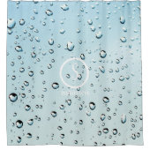 Waterdruppels met  Logo en tekst Douchegordijn (Voorkant)