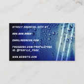 Waterdruppels nat metaal visitekaartje (Achterkant)