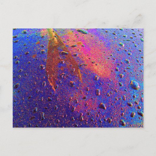 Waterdruppels op autohout briefkaart (Voorkant)