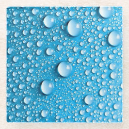 Waterdruppels op blauw | Aangepast Onderzetter van