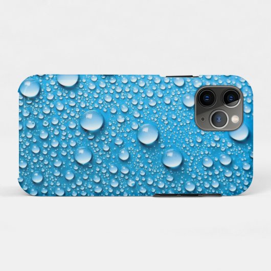 Waterdruppels op blauw | Aangepaste telefoonkwesti Case-Mate iPhone Case (Achterkant (horizontaal))